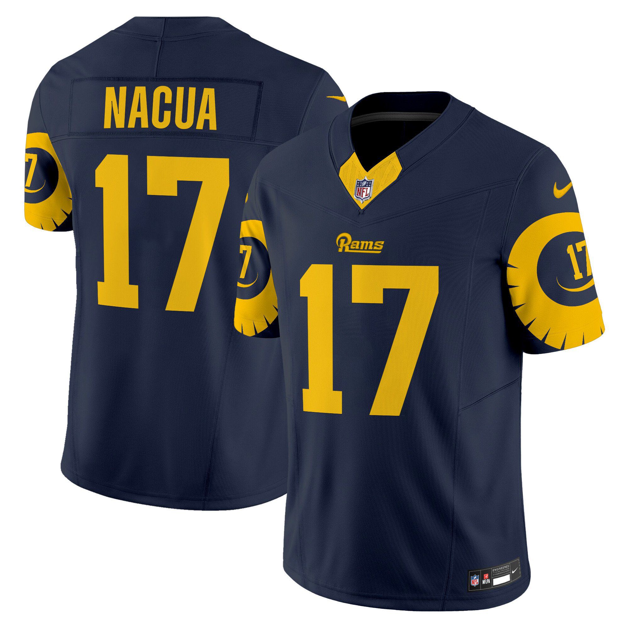 Men Los Angeles Rams #17 Nacua Drak Blue 2024 Nike Special Vapor Limited NFL Jersey